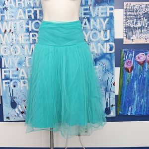 Kiyonna Plus Size Tulle Skirt Aqua Blue 1X